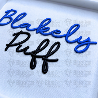Blakely Script 3D Puff Embroidery Font – Machine Embroidery Font, 6 Sizes, BX Format Included