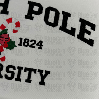 North Pole University Embroidery Design