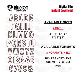 Lacey Satin Applique Embroidery Font: Faux Lace BX Font, 7 Sizes, A-Z, 0-9 (BX Font Included)