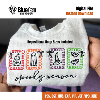 Spooky Season Embroidery Design - Halloween Icons