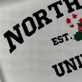 North Pole University Embroidery Design