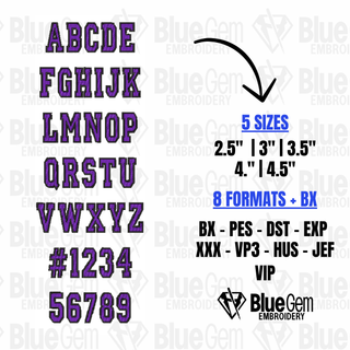 2 College Varsity Embroidery Font