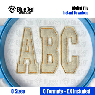 Bean Stitch Applique Embroidery Font