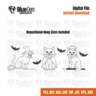 Halloween Cats Embroidery Design