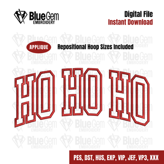 Ho Ho Ho Applique Embroidery Design