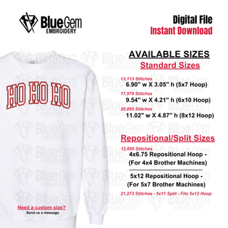 Ho Ho Ho Applique Embroidery Design
