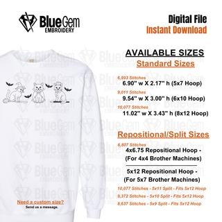 Halloween Cats Embroidery Design