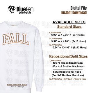 Fall Applique Embroidery Design