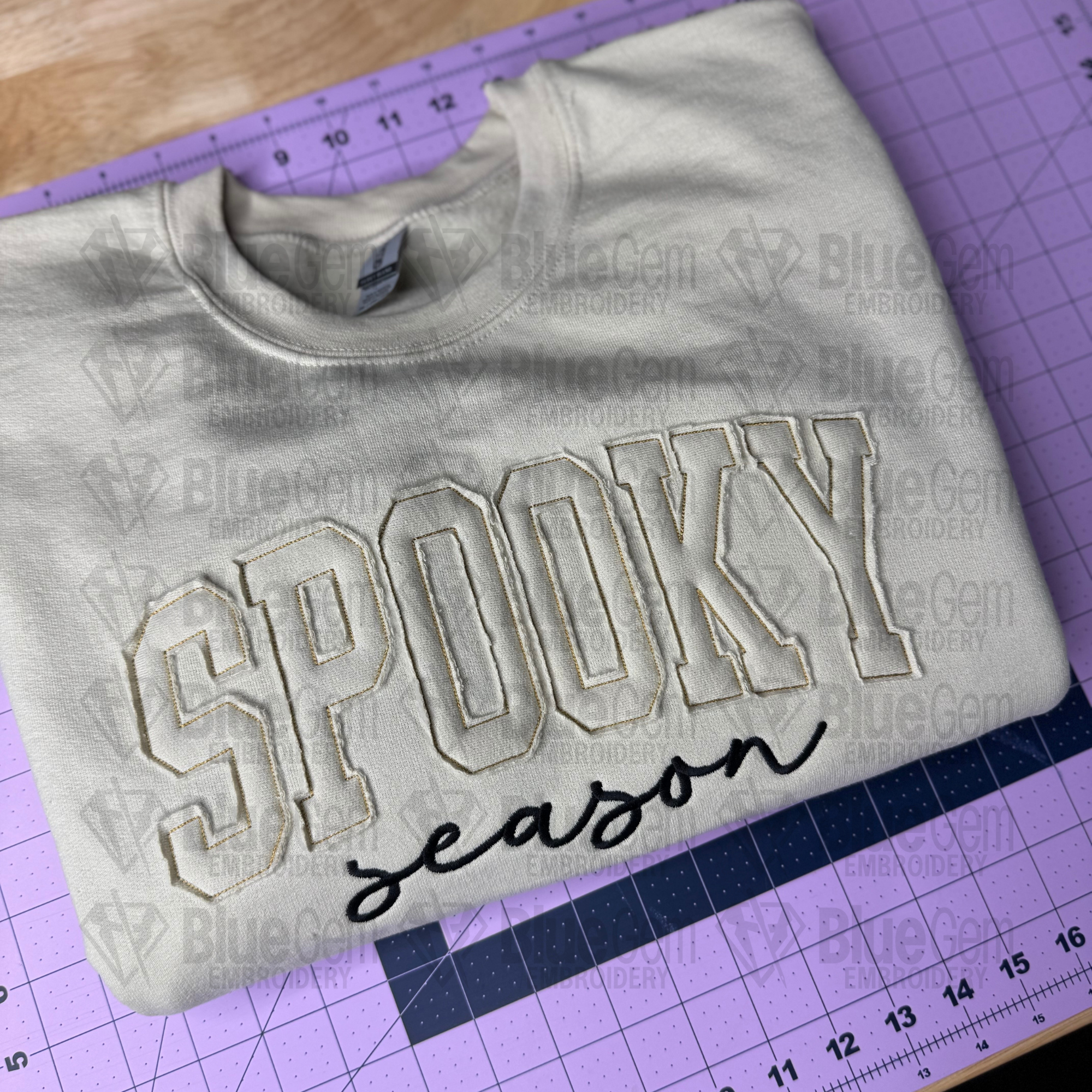 Spooky Season Applique Embroidery Design - Bean Stitch