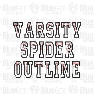 Varsity Spiderweb Embroidery Font Outline