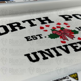 North Pole University Embroidery Design