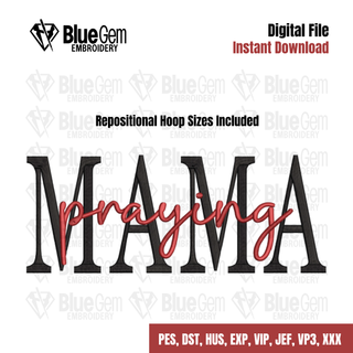 Praying Mama Embroidery Design