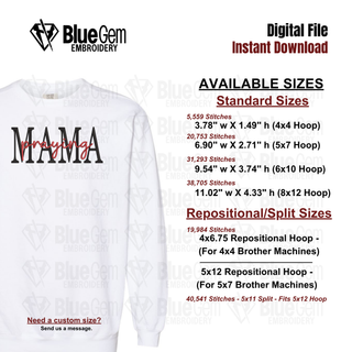 Praying Mama Embroidery Design