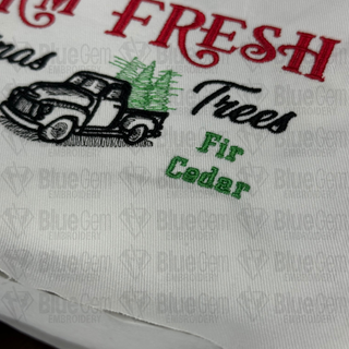 Farm Fresh Christmas Trees Embroidery Design