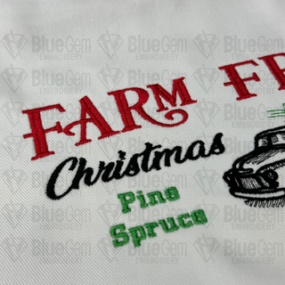 Farm Fresh Christmas Trees Embroidery Design