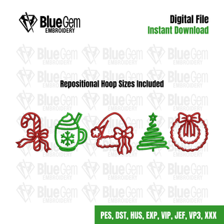 Christmas Icons Embroidery Design - C01