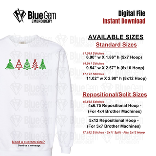 Christmas Trees Embroidery Design