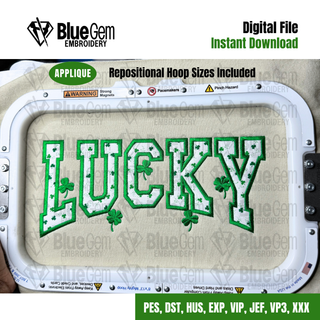 Lucky Applique Embroidery Design: Shamrocks and Clovers