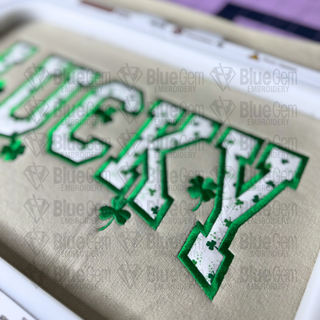 Lucky Applique Embroidery Design: Shamrocks and Clovers