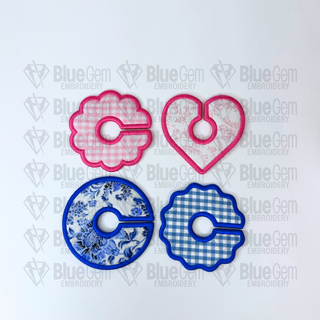 Set of 4 In-The-Hoop Wine Stem Tags Embroidery Design – Wine Glass Tags (Instant Download)