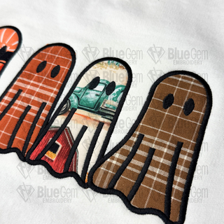Applique Ghost Embroidery Design - Satin Stitch