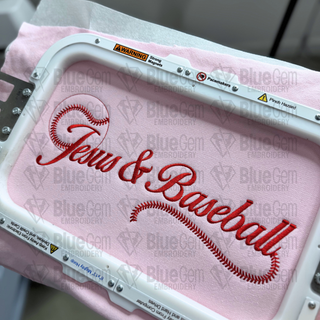Jesus and Baseball Embroidery Design