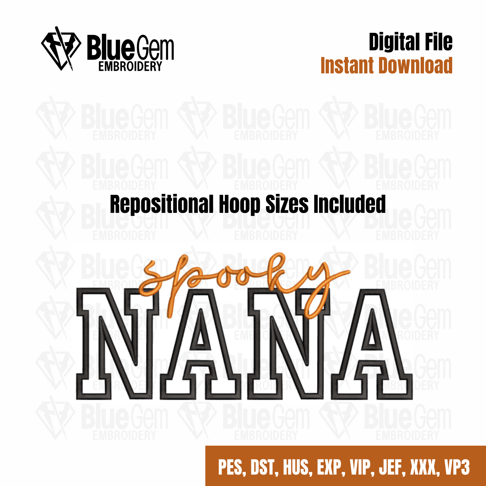 Spooky Nana Applique Embroidery Design
