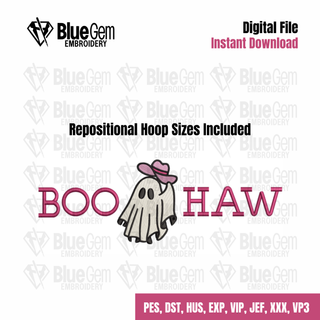 Boo Haw Ghost Embroidery Design