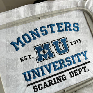 Monsters University Embroidery Design, Halloween Embroidery Design, Trendy Embroidery Design, 2 Sizes, Instant Download - Blue Gem Embroidery