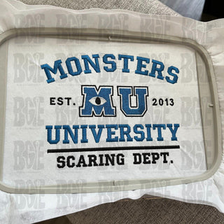 Monsters University Embroidery Design, Halloween Embroidery Design, Trendy Embroidery Design, 2 Sizes, Instant Download - Blue Gem Embroidery