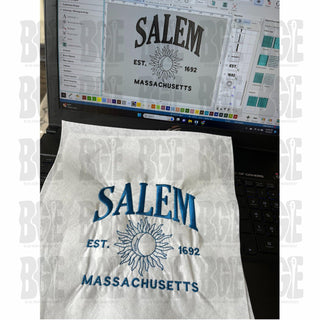 Salem Massachusetts Embroidery Design, Halloween Embroidery, Trendy Embroidery Design, 3 sizes, Instant Download - Blue Gem Embroidery