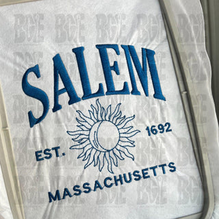 Salem Massachusetts Embroidery Design, Halloween Embroidery, Trendy Embroidery Design, 3 sizes, Instant Download - Blue Gem Embroidery