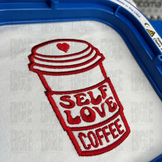 Valentines Day Embroidery Design, Self Love Coffee Embroidery Design, Trendy Embroidery Design, 4 sizes available, Instant Download, 02 - Blue Gem Embroidery